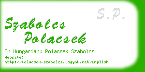 szabolcs polacsek business card